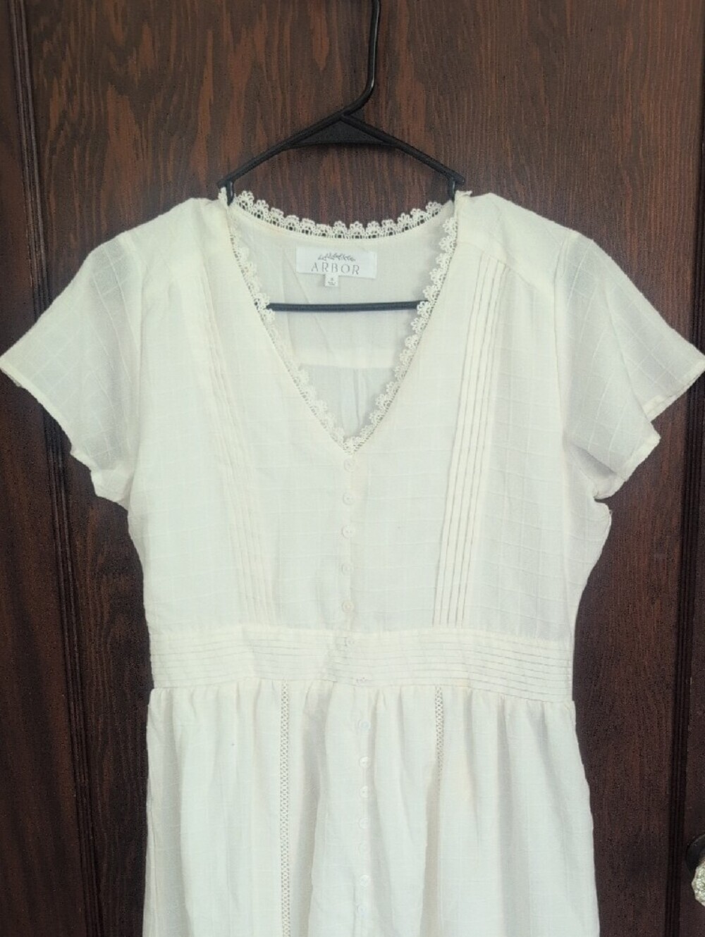 Arbor White V-Neck Tiered Maxi Dress - Picture 5 of 10